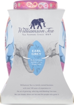 WILLIAMSON TEA Limited edition Earl Grey elephant tea bag caddy 100g