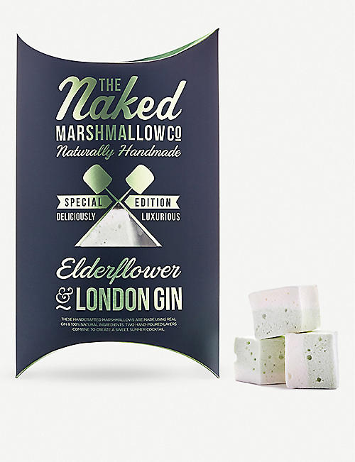 THE NAKED MARSHMALLOW: Elderflower and London gin gourmet marshmallows 100g