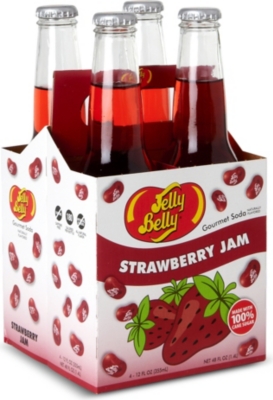 JELLY BELLY Pack of four Strawberry Jam soft drinks 355ml