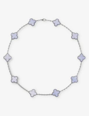 VAN CLEEF & ARPELS: Vintage Alhambra gold and chalcedony necklace