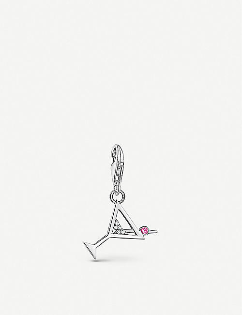 THOMAS SABO: Cocktail sterling-silver, glass and zirconia charm pendant