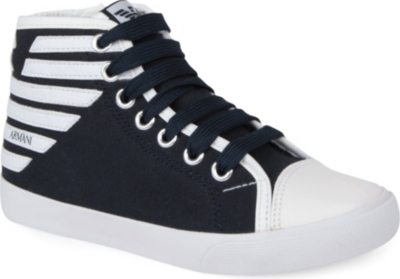 ARMANI Logo high-top trainers 6-10 years