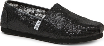 TOMS Glitter-embellished slip-on shoes 3-11 years