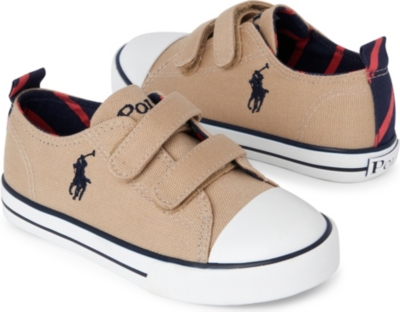 RALPH LAUREN Canvas double-strap trainers 3-8 years (Khaki