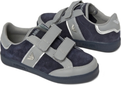 ARMANI Velcro strap suede trainers 6-9 years