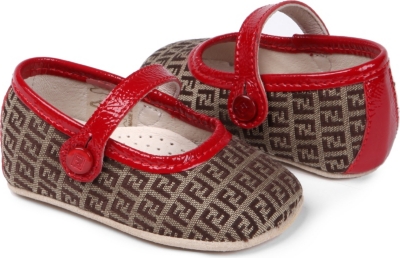 FENDI Patent trim Mary Jane shoes 6 months