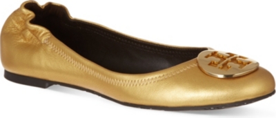 TORY BURCH Reva metallic leather pumps