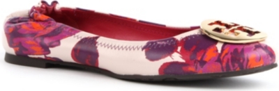 TORY BURCH Reva floral-print leather pumps