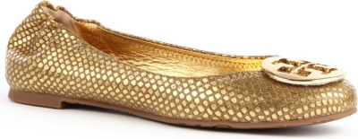 TORY BURCH Reva metallic leather pumps