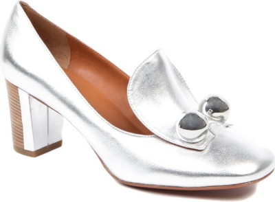 MARC BY MARC JACOBS Daga metallic leather heeled loafers