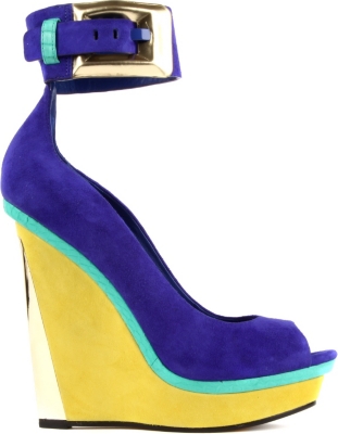 BRIAN ATWOOD Alouette leather peep toe platform wedges