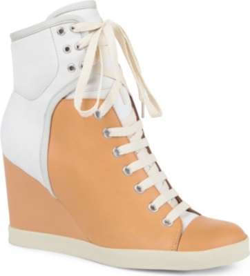 SEE BY CHLOE Peter leather wedge trainers