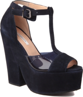 CARVEN Suede wedge sandals