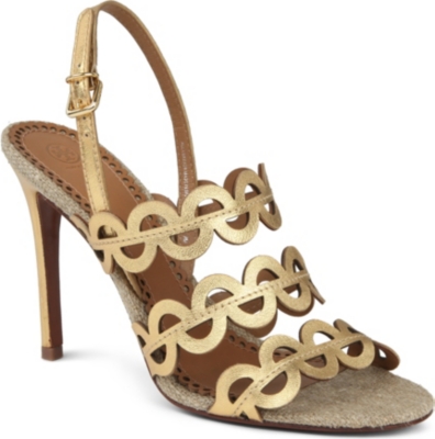 TORY BURCH Ginny metallic leather sandals