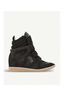 ISABEL MARANT Bekett suede and leather wedge trainers