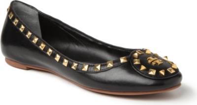 TORY BURCH Dale studded leather pumps