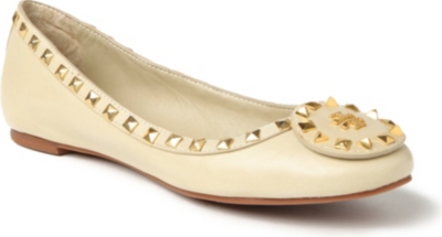 TORY BURCH Dale studded leather pumps