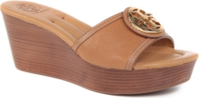 TORY BURCH Selma leather wedge sandals