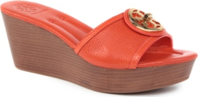 TORY BURCH Selma leather wedge sandals