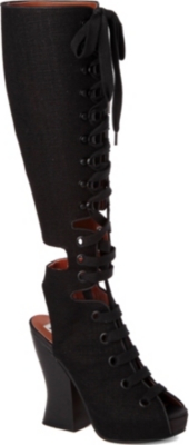 ACNE Asia canvas knee-high boots
