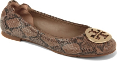 TORY BURCH Reva mock-snake leather pumps