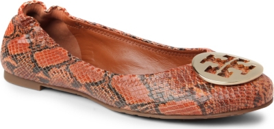 TORY BURCH Reva snake print leather pumps