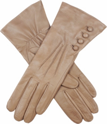 DENTS Buttoned leather gloves