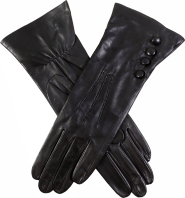 DENTS Buttoned leather gloves