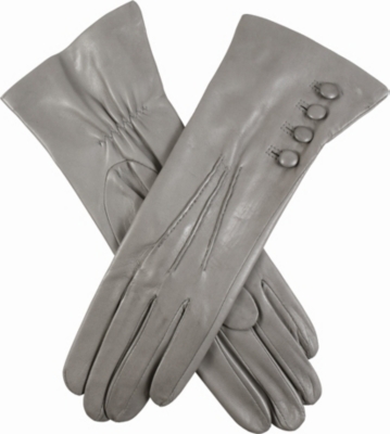 DENTS Buttoned leather gloves