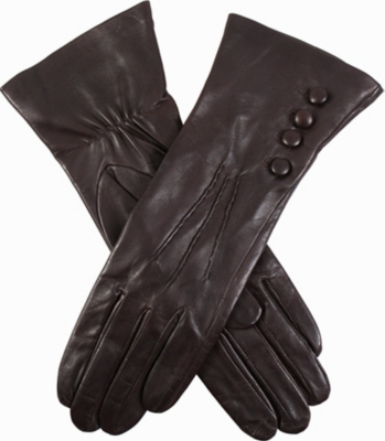 DENTS Buttoned leather gloves