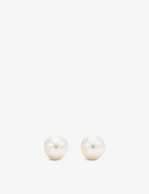 TIFFANY & CO: 18ct white-gold pearl earrings