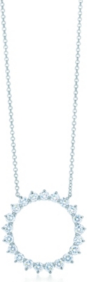 selfridges tiffany diamonds platinum circle pendant open
