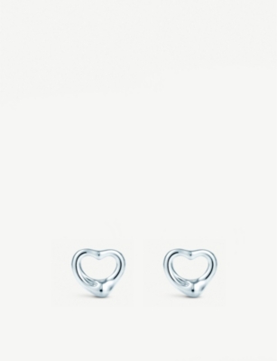 selfridges elsa peretti tiffany sterling earrings heart silver open