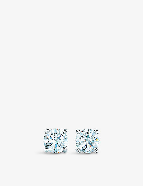 TIFFANY & CO: Tiffany solitaire diamond earrings in platinum