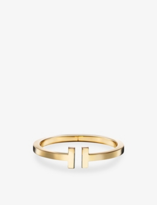 tiffany bracelet gold selfridges 18k square