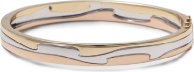 ... Fusion 18ct yellow, white and rose gold bangle (Rose,+gold++white