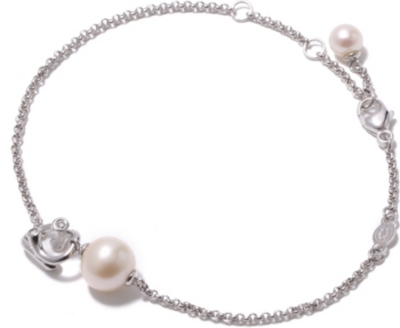 GEORG JENSEN Magic 18-carat white gold pearl and diamond bracelet