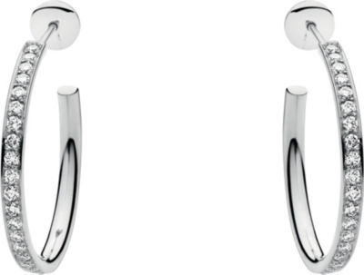 GEORG JENSEN Magic pave-diamond white gold hoop earrings
