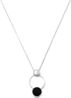 GEORG JENSEN Regitze sterling silver and black agate pendant necklace