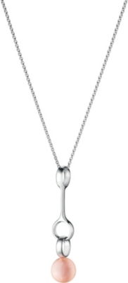 GEORG JENSEN Sphere sterling silver rose pearl-pendant necklace