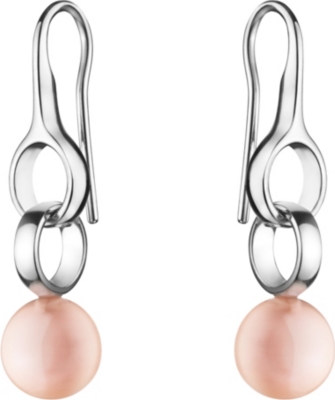 GEORG JENSEN Sphere sterling silver and rose-pearl drop earrings