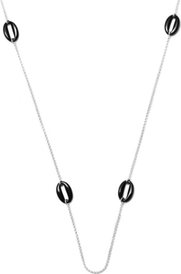 GEORG JENSEN Zephyr sautoir black agate and sterling silver necklace