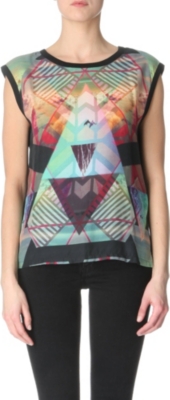 MAJE Attractif silk-front top
