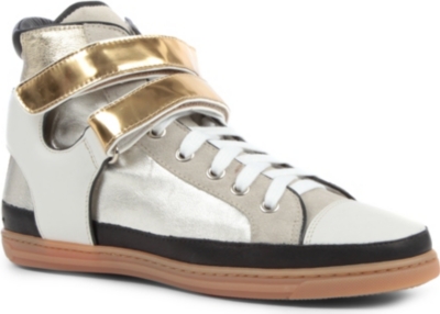 MAJE Metallic high-top trainers