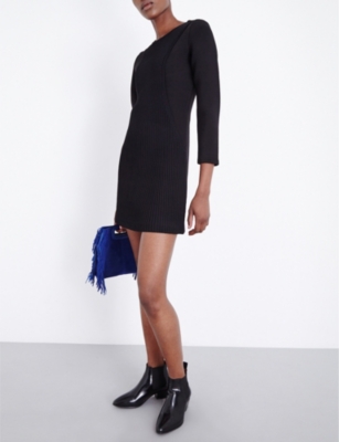 maje ross knit shirt dress