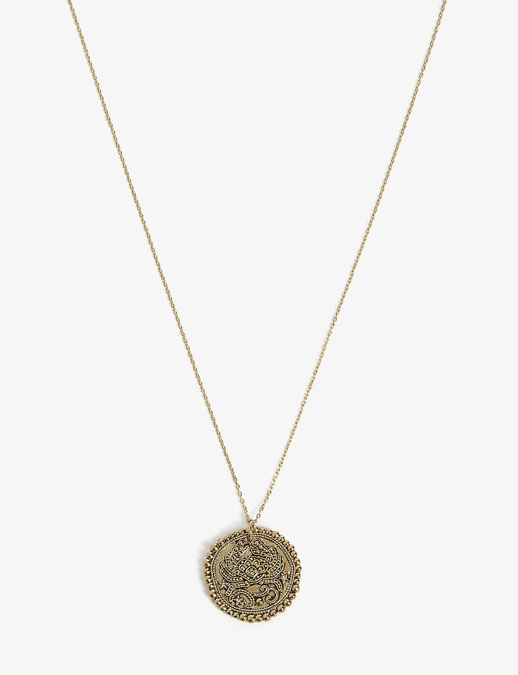 Cancer zodiac brass coin necklace(8174604)