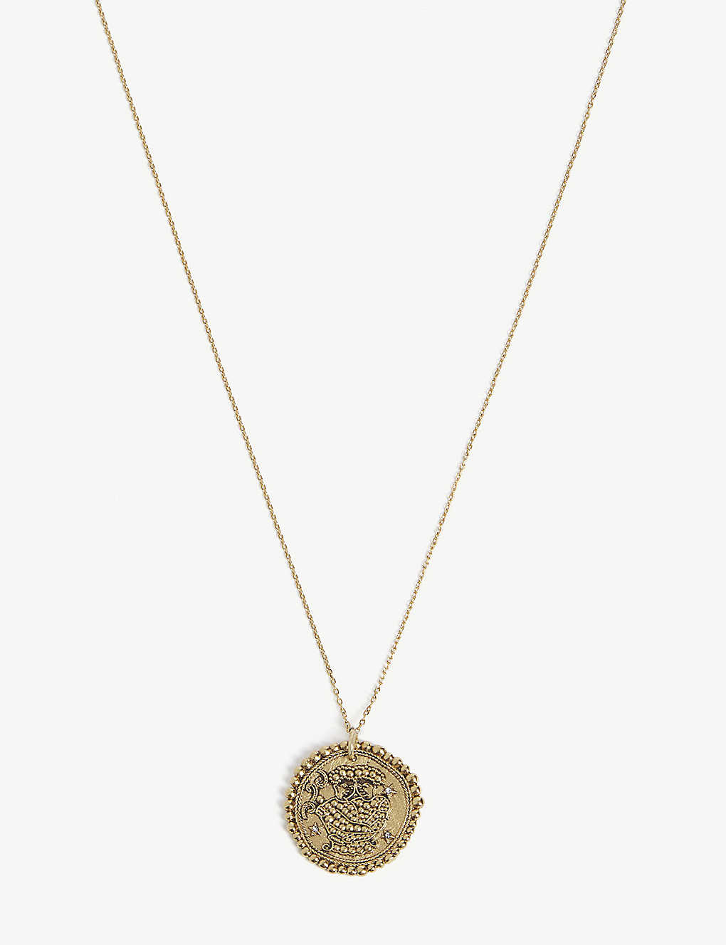 Gemini zodiac brass coin necklace(8174612)