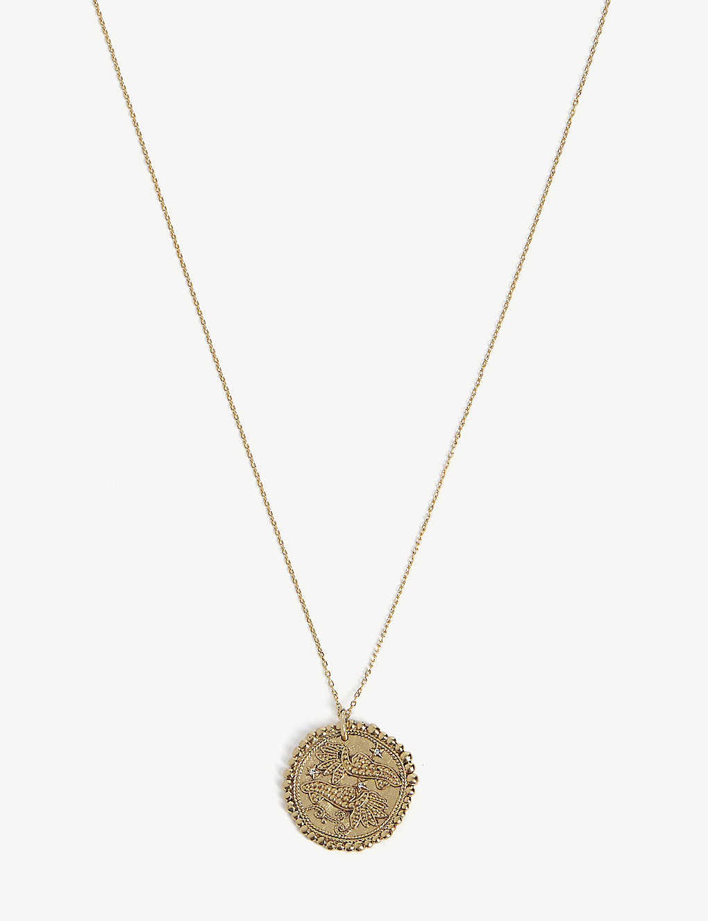 Pisces zodiac brass coin necklace(8174616)