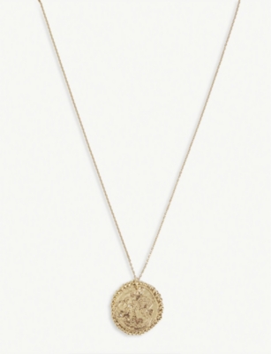 Aquarius zodiac brass coin necklace(8174654)