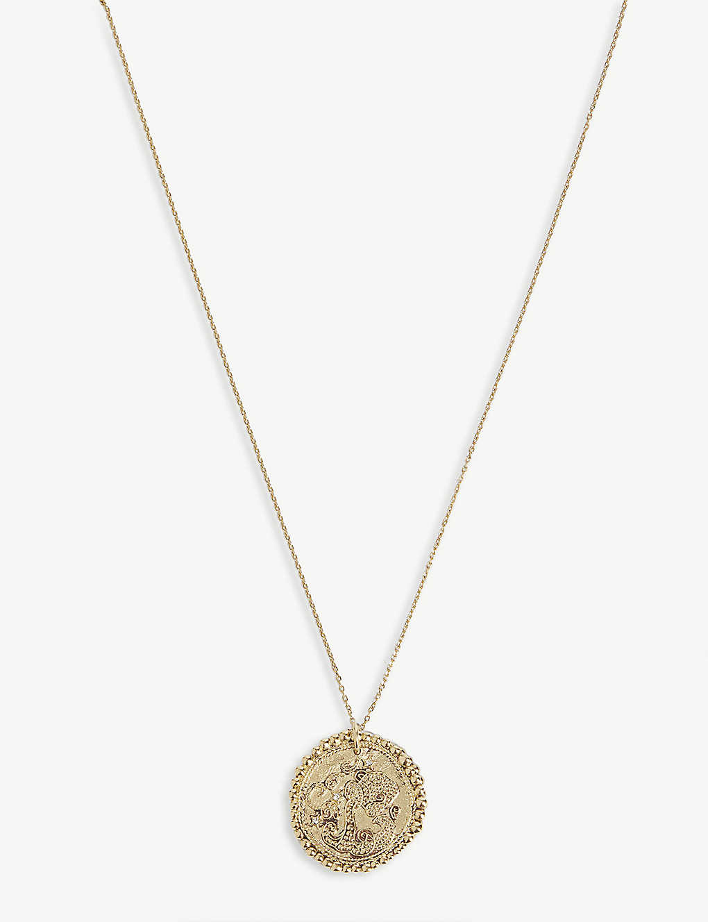 Aquarius zodiac brass coin necklace(8174654)